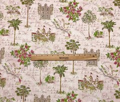 WAVERLY SUNSET BOULEVARD BLUSH PINK CALIFORNIA TOILE COTTON FABRIC BY YARD 54″W