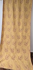 Vtg Reversible Paisley Jacquard Fabric Gold & Pink Two-Tone 7.5 Yards x 59″