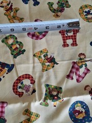 Concord Fabrics Cotton Kids Alphabet Letters ABCs 42″ Long-Beige