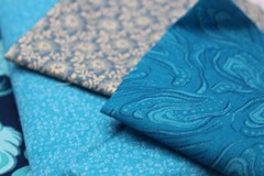 Scrap Piece Quilting Cotton Sewing Fabric TEAL BLUE Hues 8 Different Patterns