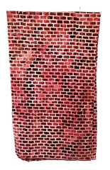New 12″ Wide x 45″ Long Jo-Ann Fabrics Red Beige Brick Pattern Cotton Sew Quilt
