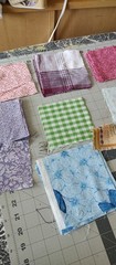Lot of 120 cut squares for quilting / Crafts 4″x4″ and 2″x2″