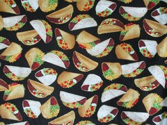 Realistic Taco Tacos Deluxe Snacks Food Cotton Fabric BTHY