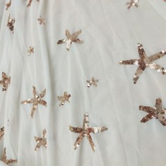 Solid Embroidery Chiffon Fabric Starfish Chiffon Fabric Sea Star Chiffon Lace
