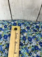 Blue White Flower Polyester Blend Fabric 4.5 Yards 58″ Wide Sheer Decor Party