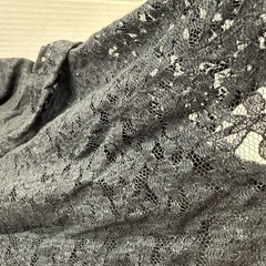Black Floral Lace Fabric 2 Yards 4 Inches x 43” Wide Sheer Slight Stretch