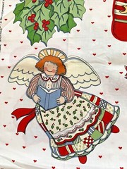 Vintage 1993 Susan Winget Christmas Collection Applique Fabric Panel Santa Angel