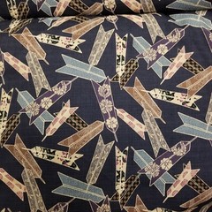 Indigo Japanese Cotton Dobby Shirting w/ Patterned Arrow Fletching