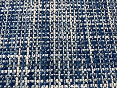 Brunschwig & Fils Woven Nubby Upholstery Fabric- Temae Texture / Indigo 6.75 yd