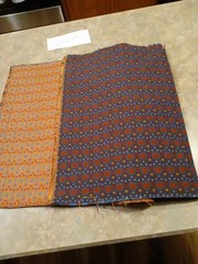 Upholstery Light Weight Fabric Red Blue @Orange Geometric Pattern 4′ X 17″