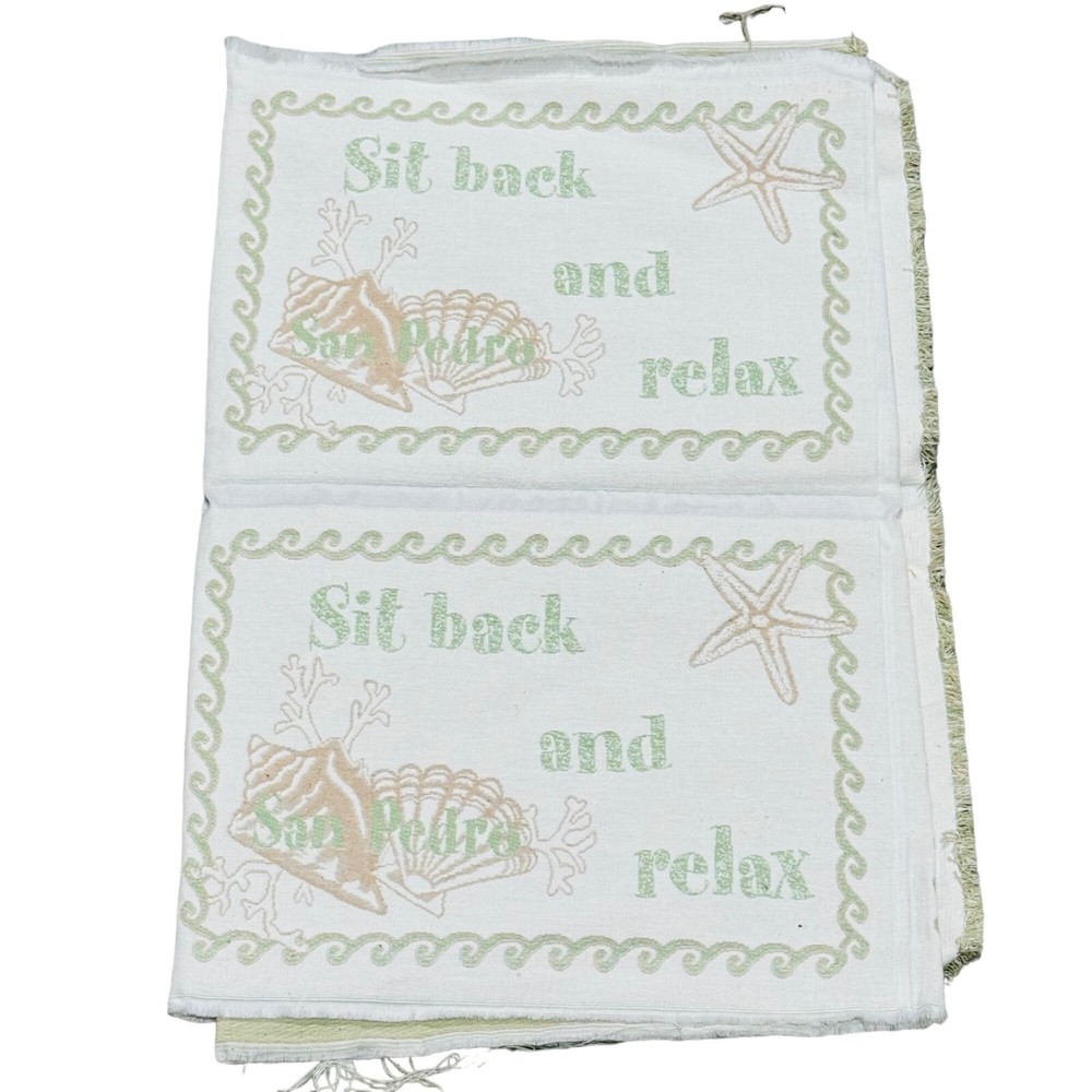 San Pedro Sit Back and Relax Starfish Seashells Tapestry Pillow Fabric Remnant