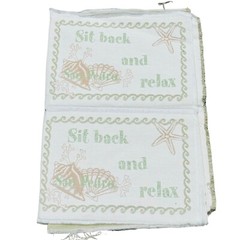 San Pedro Sit Back and Relax Starfish Seashells Tapestry Pillow Fabric Remnant
