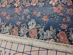 Vintage Floral Dusty Rose White Eyelet Cotton Fabric Lot 3pc Destash Craft