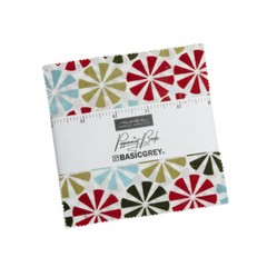 Moda PEPPERMINT BARK Basic Grey CHARM PACK 42- 5″ squares Quilt Fabric