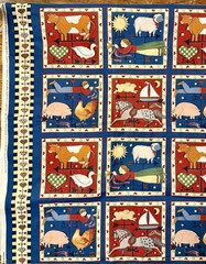 Vintage Susan Winget Americana Farm Fabric Lot 1995 Primitive Country 2 Pc