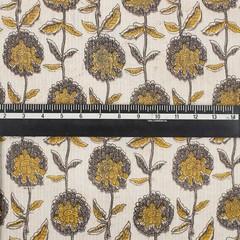 Hand Block Kantha Floral Print Fabric Indian 100% Cotton Modern Mud Cloth Yard