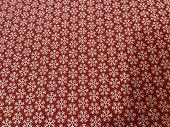 Moda Cotton Fabric “Countdown to Christmas” Red with White Snowflakes 2.0 Yards
