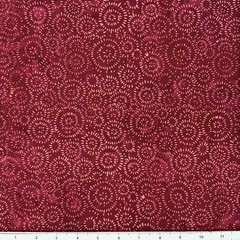 1 Yard Cut of Lunn Fabric Popping Batik 100% Cotton 4838 Wine Red Maroon Ruby