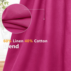 NSGZ Hot Pink Linen Cotton Fabric 1 Yard 61″ Wide, Linen Cotton Blend |