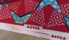 VERTITABLE WAS HOLLANDAIS RED AQUA STAR COTTON FABRIC 2.75 YDS DUTCH WAX VLISCO