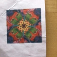 Laurel Burch kaleidoscope cats precut sixteen 3.5″ squares to form 4 6″ blocks