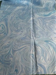 Blue Swirl Fabric Remnant 20″ x 40″ Cotton Quilt Ocean Waves F66