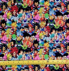 DRAG0N B@LL COLLAGE CHIBI ANIME 1 YARD FABRIC ( 36″ X 58″ ) BRAND NEW