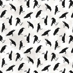 Northcott – Spellbound – Tossed Crows – White/Multi, Fabric BTY