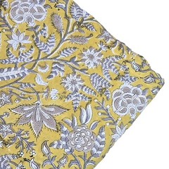 Indian 5 Yard Hand Block Floral Print 100% Cotton Dress Making Craft Fabric