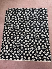 Vintage Fabric Lot Black White Hampton Floral Stripe Daisy Remnants Quilt 9+ YDS