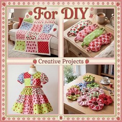 10 Pcs 18×22 Strawberry Fat Quarters Quilting Fabric Bundles
