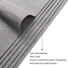 Jtnohx Self Adhesive Felt Sheets, 12 Pieces Felt Fabric with Adhesive Backing, 8