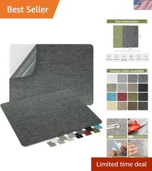 2-Pcs Self-Adhesive Linen Fabric Patches for Easy Quick Repair, 8″x11″ Dark Grey