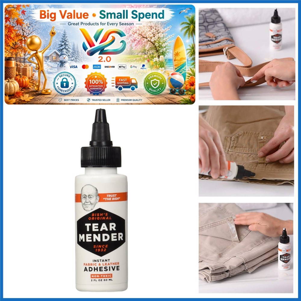 Instant Fabric and Leather Adhesive 2 oz Waterproof Quick-Dry Bond