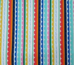 Ayumi BTY Ana Sanfelippo P&B Textile Bright Mod Colorful Scalloped Stripe