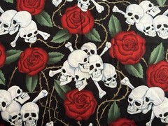 VINTAGE 2001 Alexander Henry Skulls and Roses – 32” x 44”
