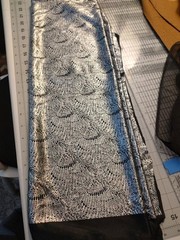 Black and Silver Metallic Shiny Stretchy Fabric 1 2/3 yards x 54 inches