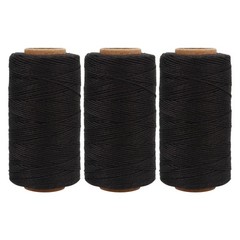 Lusecarl Needle and Thread for Hair Extensions 3 10 Needle+3 Thread, Black