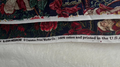 Vtg Cranston VIP Joan Messmore Fabric Christmas Floral Santa Cotton 5 yards