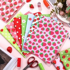 10 Pcs 18×22 Strawberry Fat Quarters Quilting Fabric Bundles
