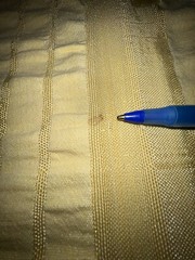 2.8ydX63″W yellow silky rayon-y synthetic wide shadow stripe seersucker fabric