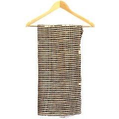 Vintage Mod Geometric Grid Fabric Brown Cream Retro 60s 70s Sewing Yardage