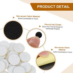 120Pcs Round Felt Circles 13mm (1/2″) Non-Woven Felt Fabric Sticker Black