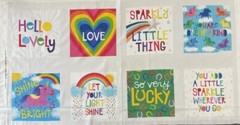 Shine Bright Rainbow Unicorn Panel 24″x45″ – Clothworks Cotton Fabric