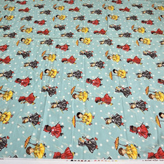 “Sweet Rain” Michael Miller Retro Girls Umbrellas Polka Dots Flannel Fabric BTY