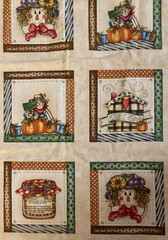 Dianna Marcum FALL HARVEST PUMPKIN Fabric 20 Panels/Blocks ea 6.5″ X 6.5″ QUILT