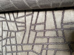 2YD ZINC TEXTILE Kiesler Jacquard Velvet Silver Grey Fabric Belgium $680 Retail