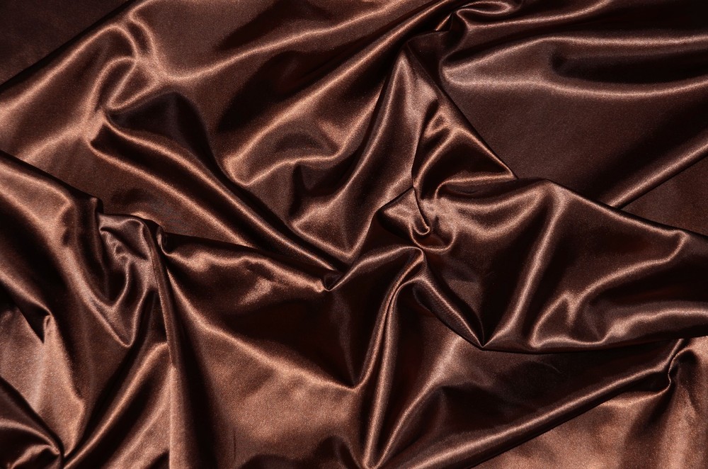 CHARMEUSE SATIN POLYESTER FABRIC 60 BROWN SOLID SILKY