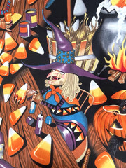 Alexander Henry “Candy Corn Factory” Halloween- ONE YARD