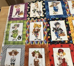 Cat Ladies 2005 Loralie Harris for Loralie Designs Cotton Fabric Panel 23″ x 43″